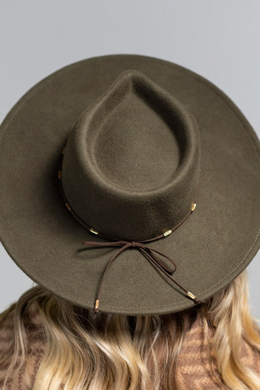 Delicate Trim Wool Panama Hat