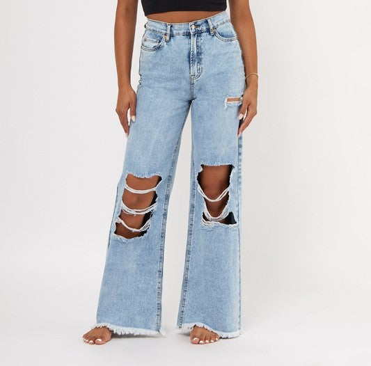 Blown Out Xtreme Wide Leg Jean